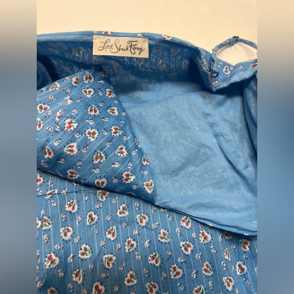 LoveShackFancy Maya Dress Ruffle Cotton Print Blue Size 4 - Picture 4 of 13